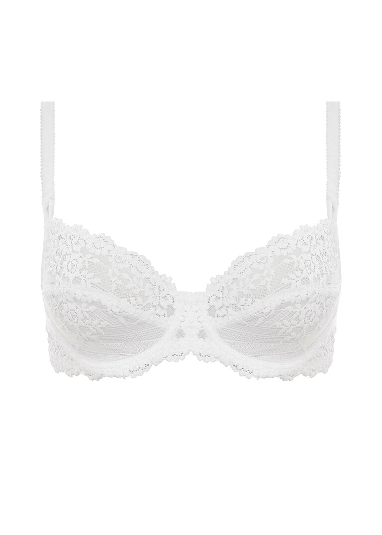 ‘Embrace’ lace classic underwired bra in delicious white size 32DD