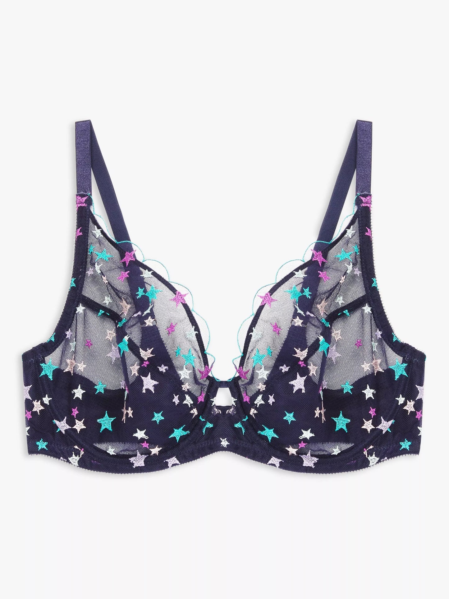 ‘Sienna’ star high apex bra in navy, full support
