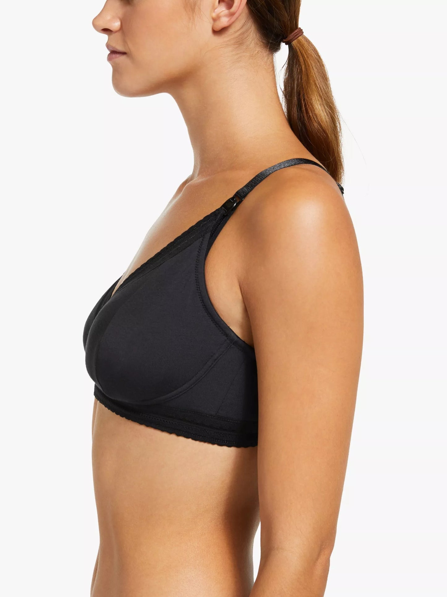 John Lewis PACK OF 2 lace trim drop cup nursing bras black/pink