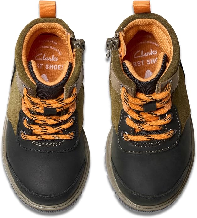 Clark’s ‘Lorcam Hike’ boots in khaki combo (wide fit G)
