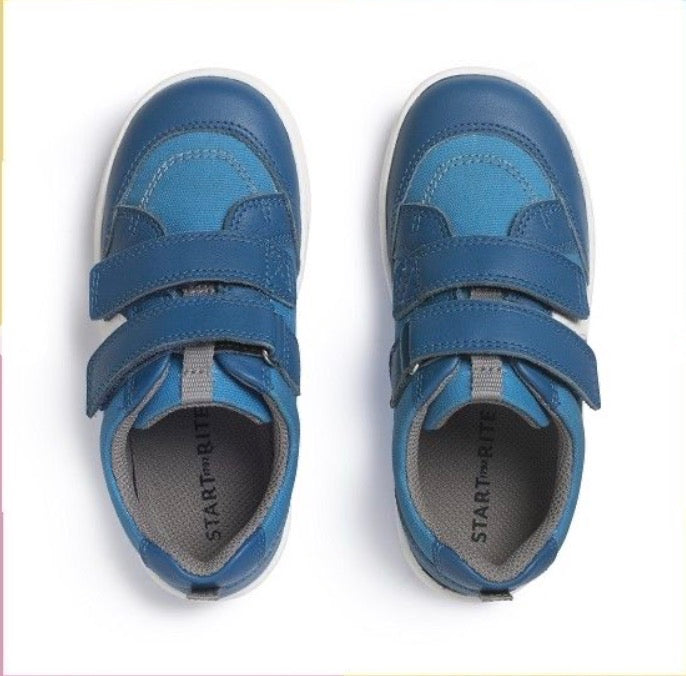 Start-rite ‘Enigma’ trainers in canvas and bright blue leather
