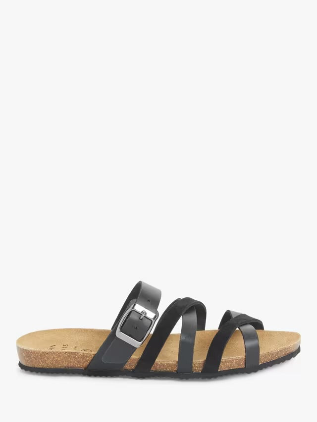 JOHN LEWIS ‘Louise’ suede and leather slider in black size 6