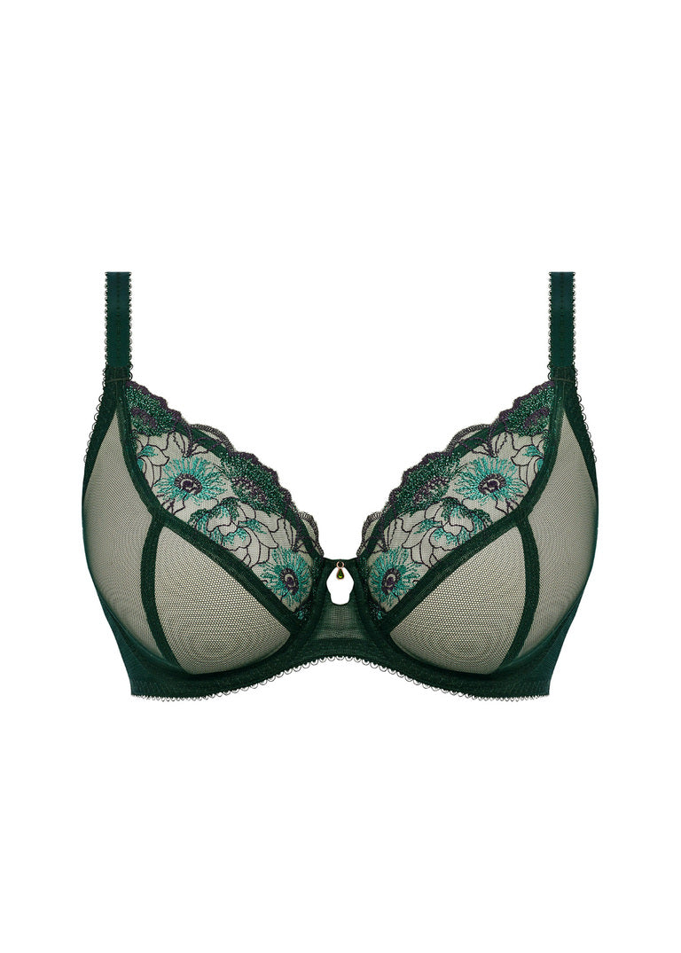 ‘Loveland’ plunge bra in deep emerald