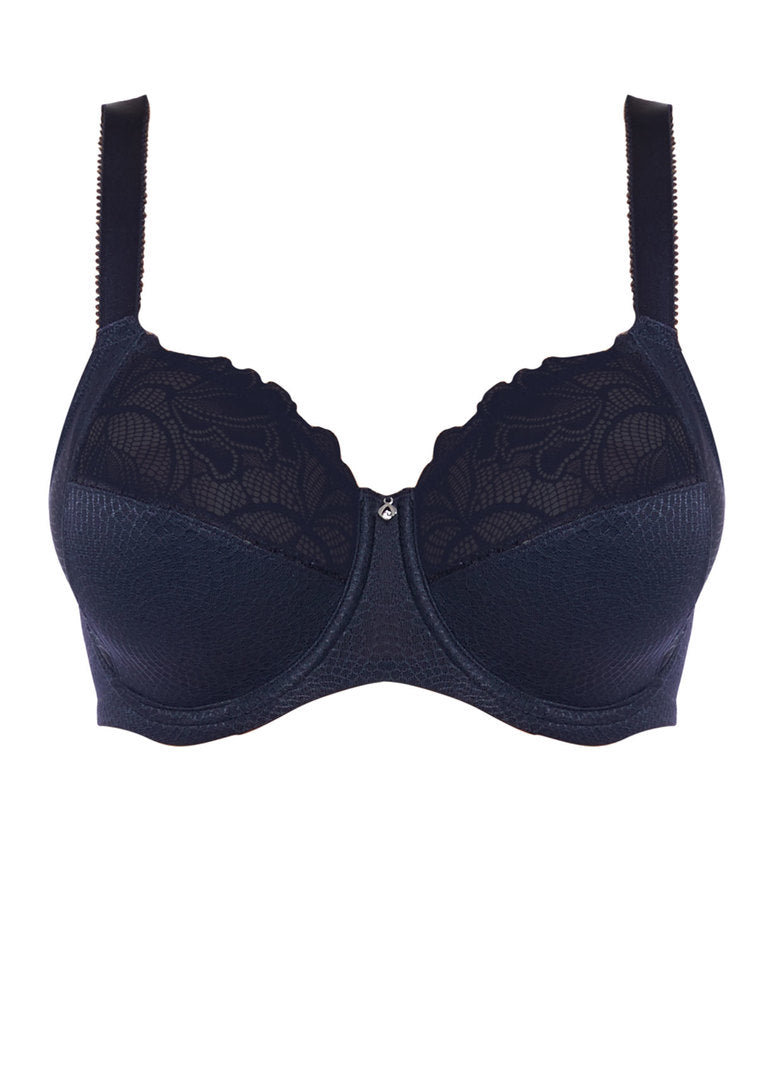 ‘Memoir’ full cup side support bra in navy