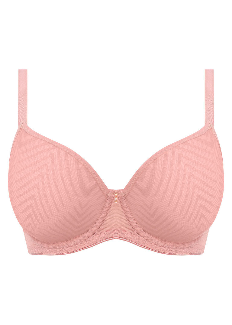 ‘Tailored’ moulded plunge bra in ash rose