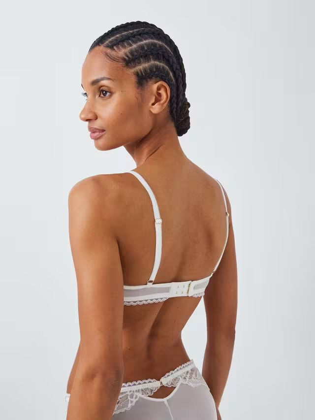 ‘Andrea’ floral lace balcony bra in ivory size 30D