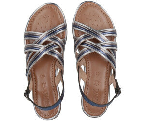 GEOX D Sozy plus in navy/silver leather size 4.5 (37.5)