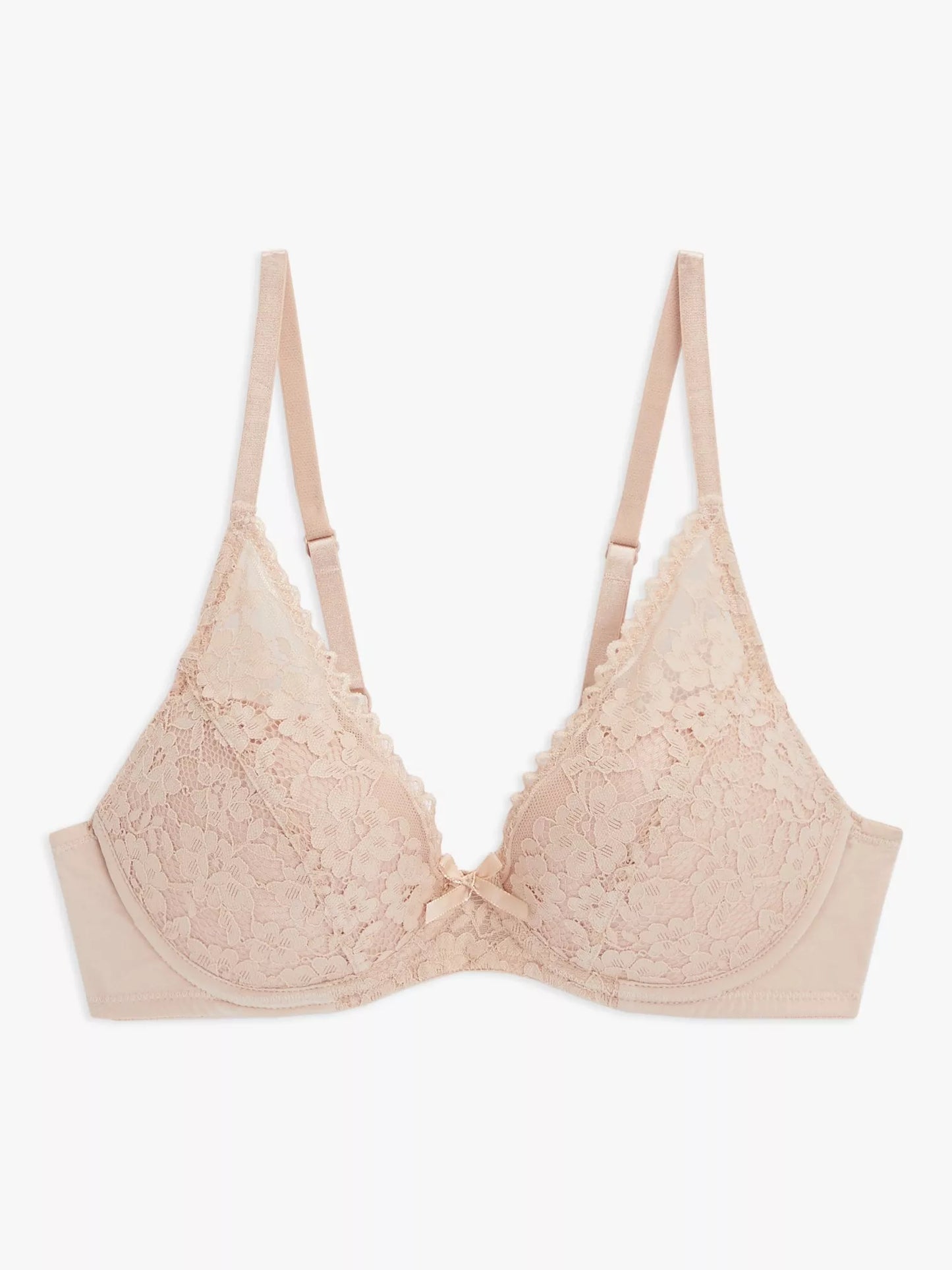 ‘Caroe’ high apex, padded bra in almond