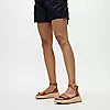 FITFLOP f-mode espadrille leather flat form in deep tan size 5 (38)