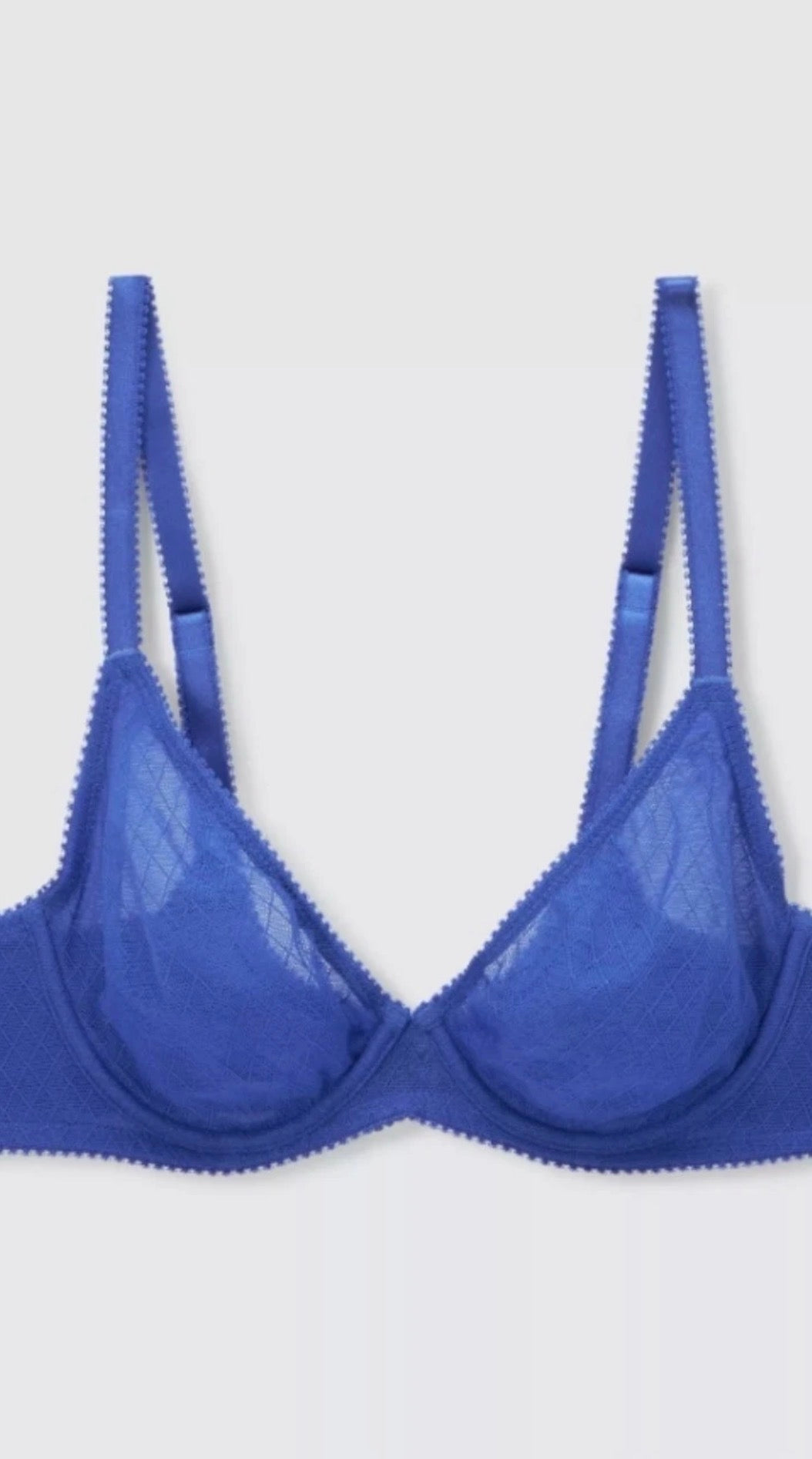 ‘Marley’ geo plunge bra in cobalt blue