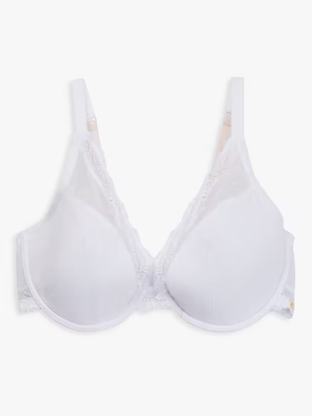 ‘Teagan’ high apex, lightly padded, full support bra in white