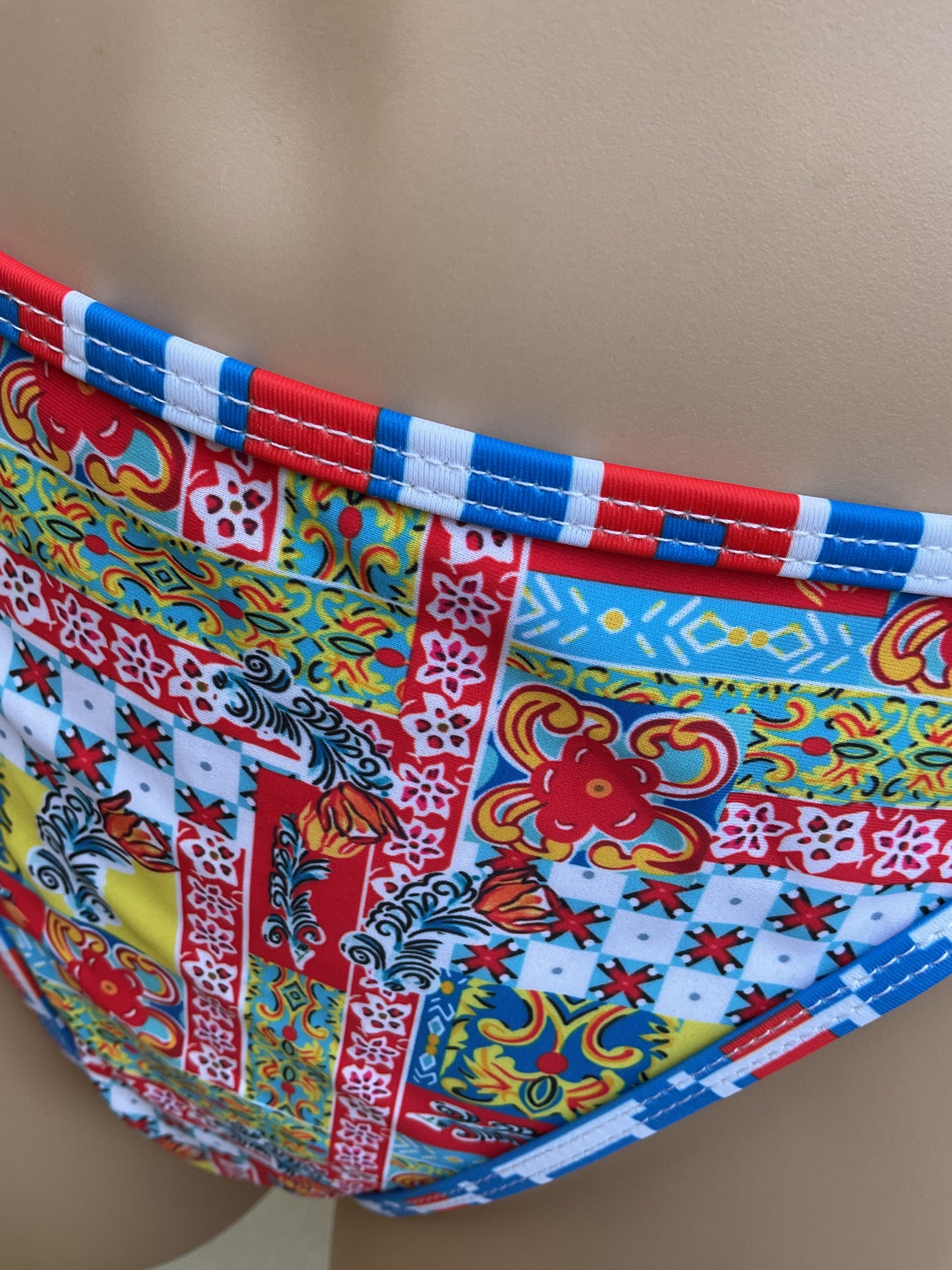 Tile print bikini