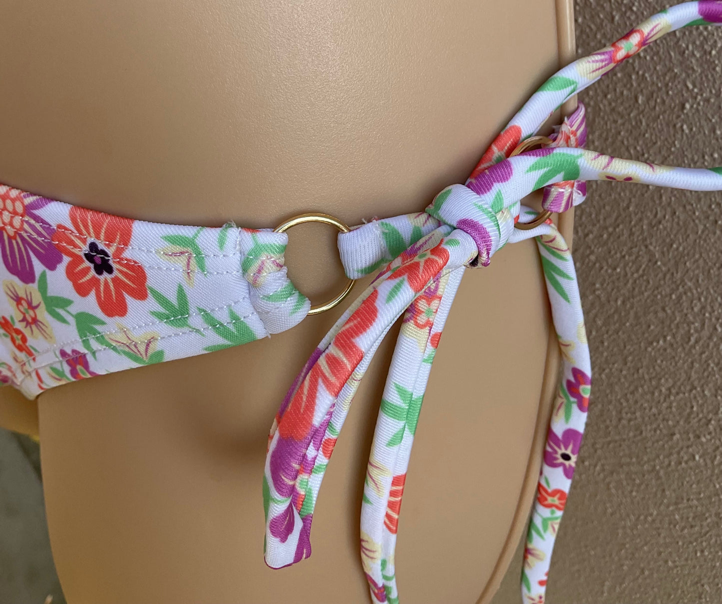 Mauve and orange floral bikini