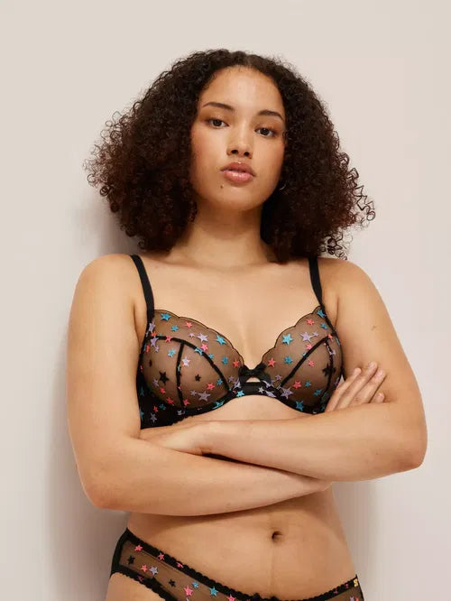 ‘Elsa’ star underwired plunge bra in black