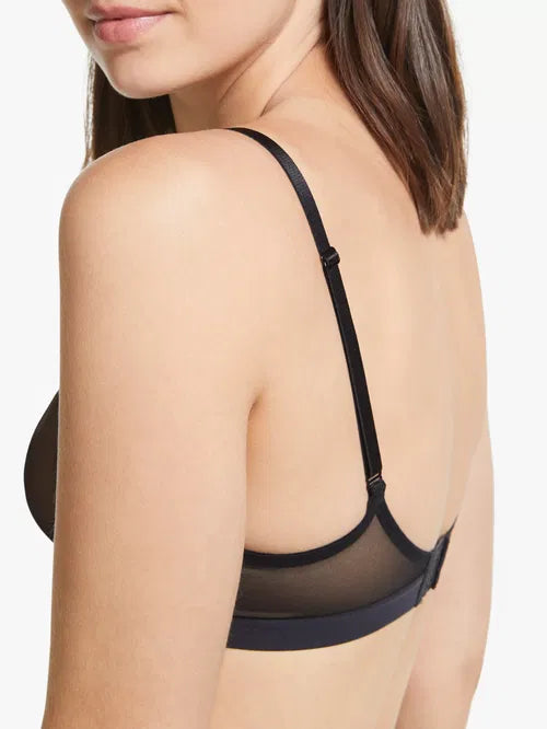 ‘Gemma’ sheer t shirt bra in black