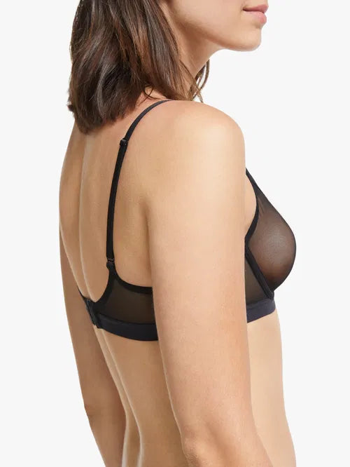 ‘Gemma’ sheer t shirt bra in black