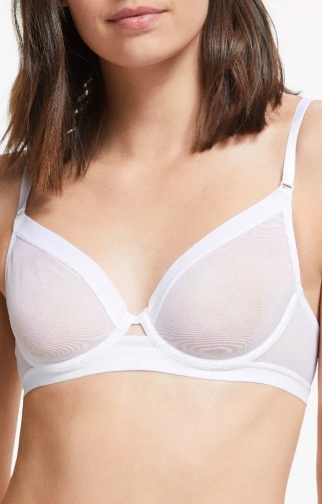 ‘Gemma’ sheer t shirt bra in white size 32B
