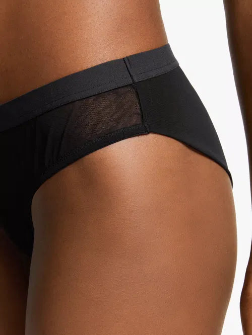 ‘Gemma’ mesh bikini briefs in black size 8
