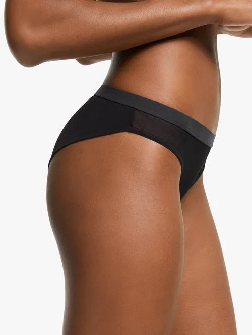 ‘Gemma’ mesh bikini briefs in black size 8