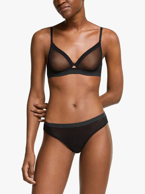 ‘Gemma’ mesh bikini briefs in black size 8