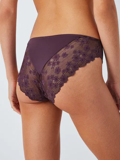 ‘Daisy’ lace back briefs in plum