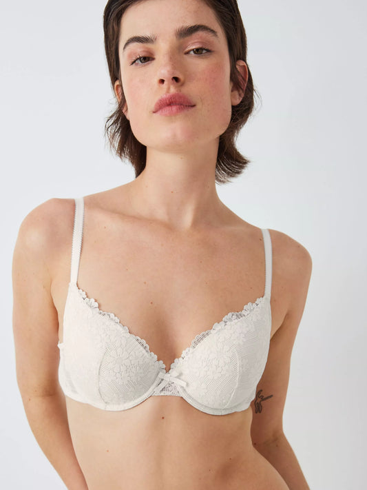 ‘Daisy’ lace plunge bra in white