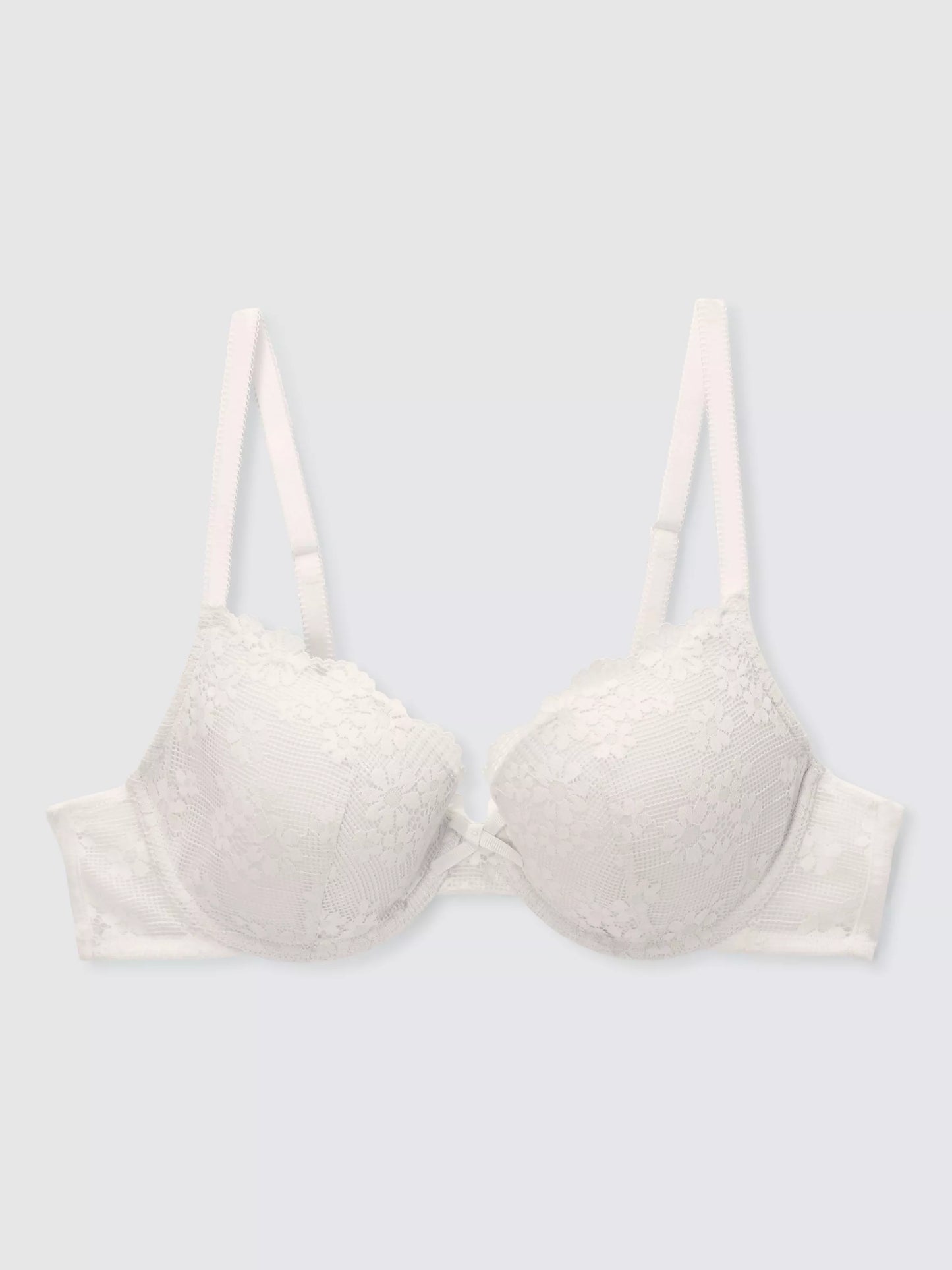 ‘Daisy’ lace plunge bra in white