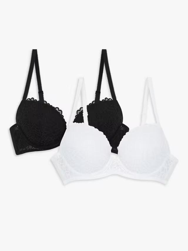 ‘Loreli’ lace padded bra PACK OF 2 black/white size 36D