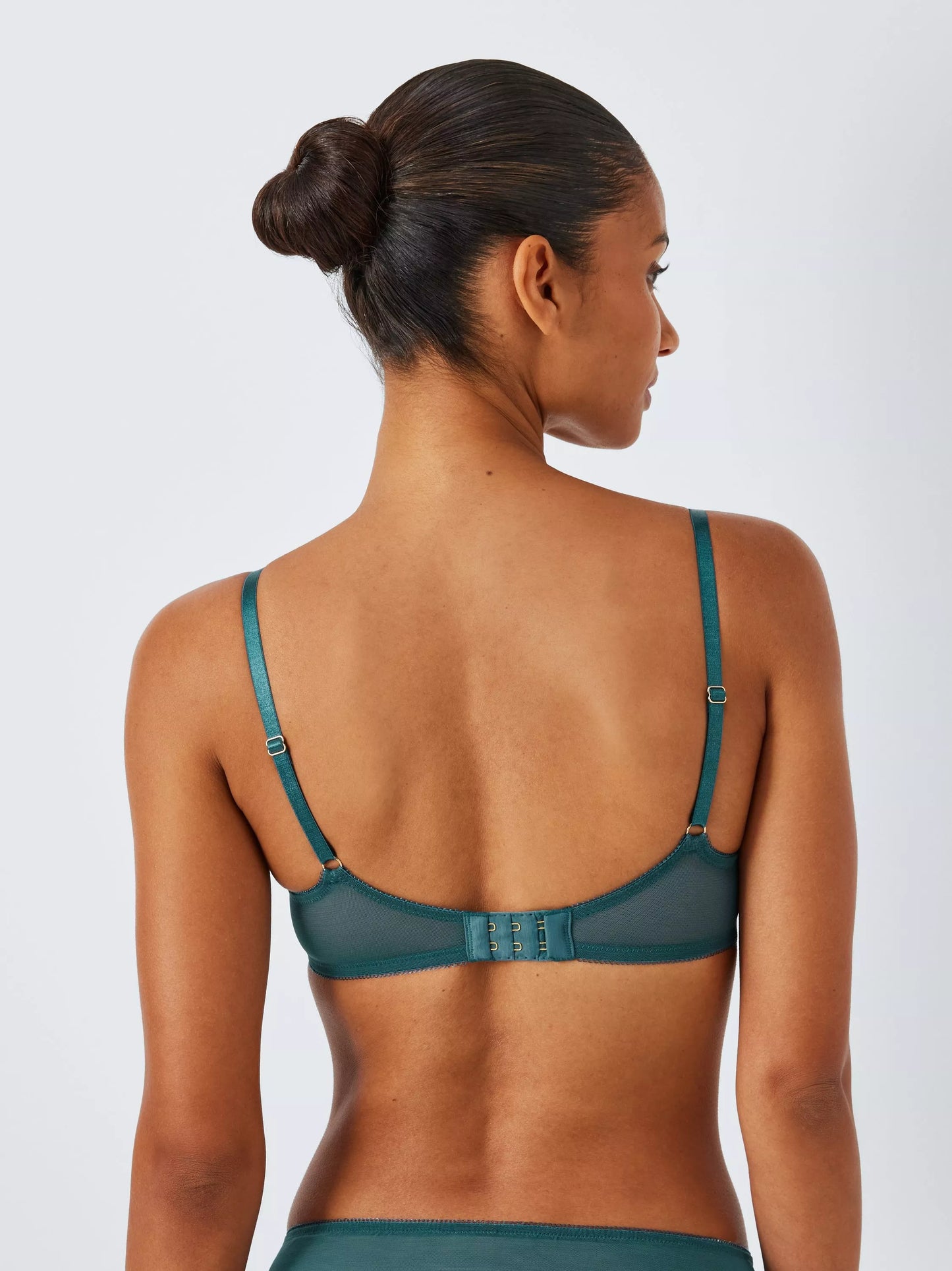 ‘Kiki’ fruity embroidered plunge bra in teal