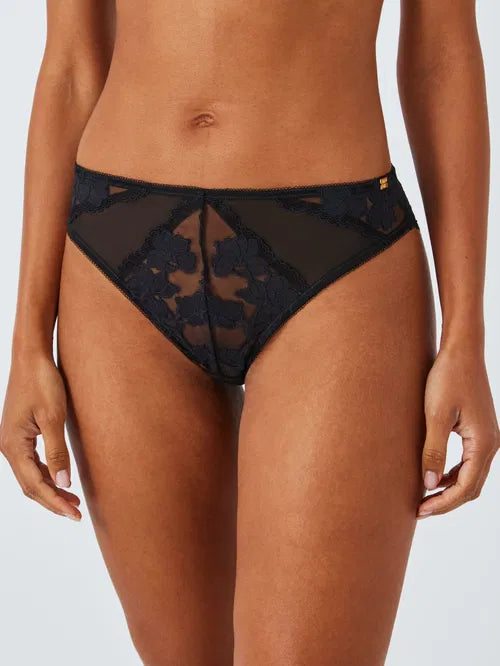 ‘Kellie’ lace bikini briefs in black
