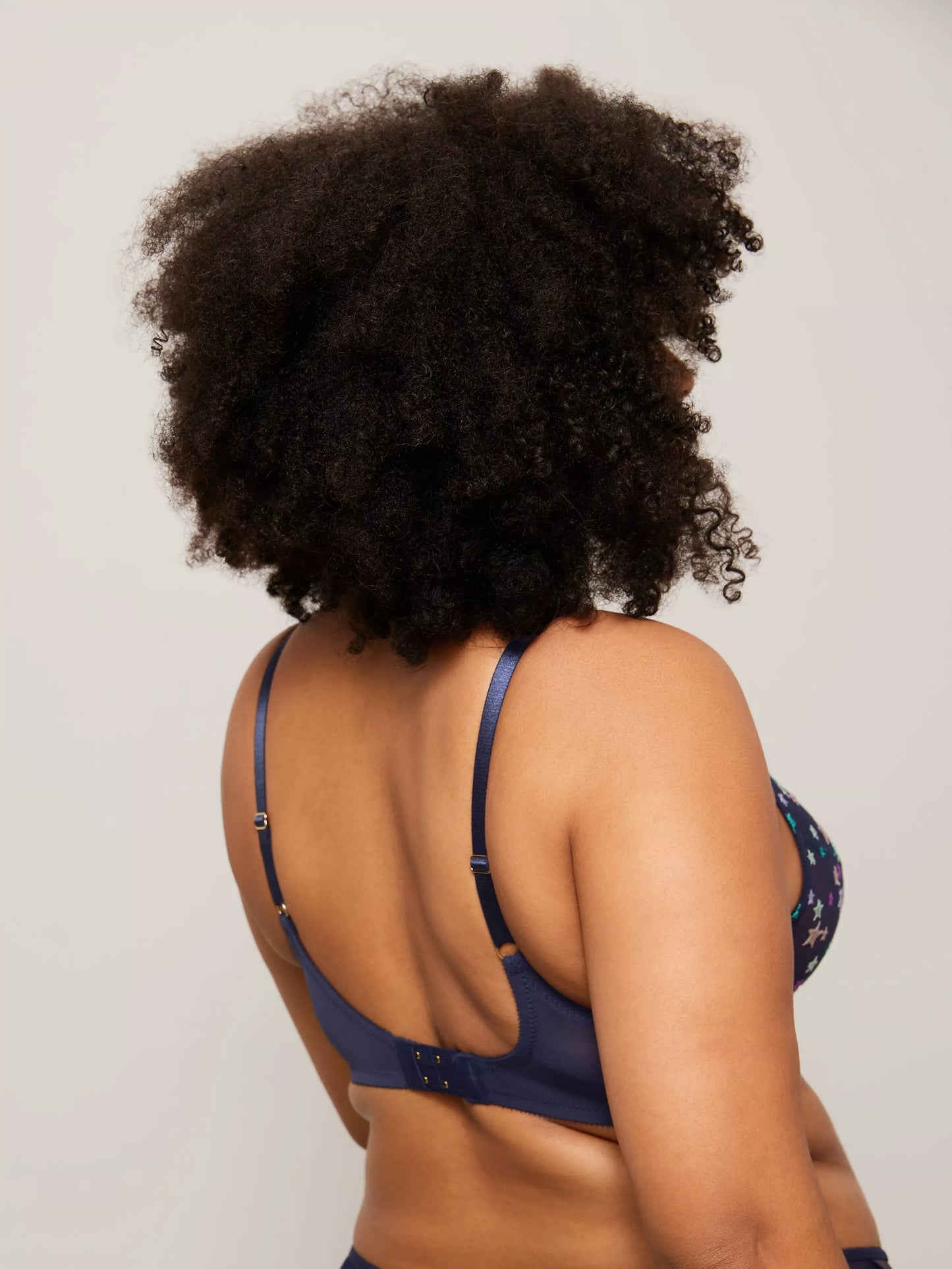 ‘Sienna’ star high apex bra in navy, full support