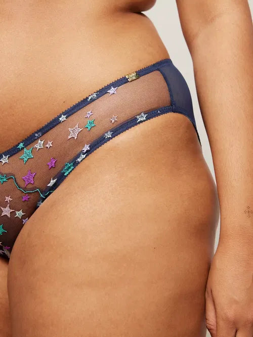 ‘Sienna’ star bikini briefs in navy, size 8