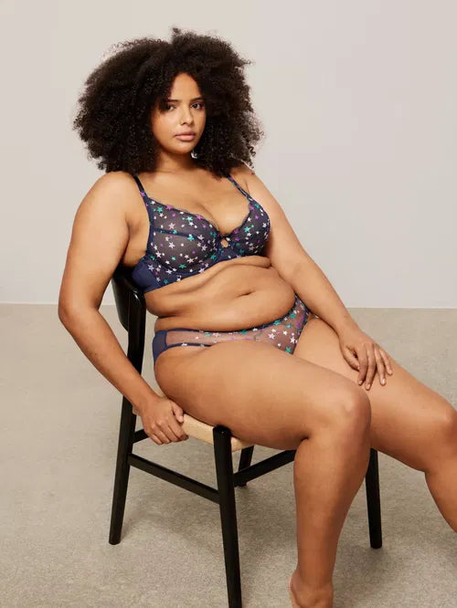 ‘Sienna’ star bikini briefs in navy, size 8