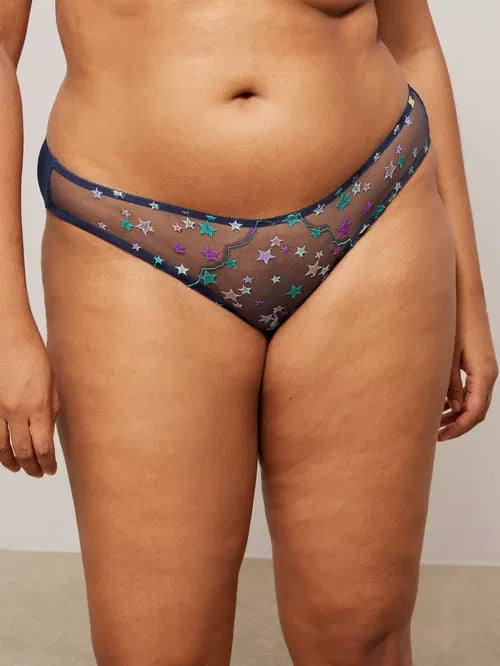 ‘Sienna’ star bikini briefs in navy, size 8
