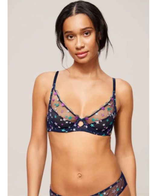 ‘Sienna’ star high apex bra in navy
