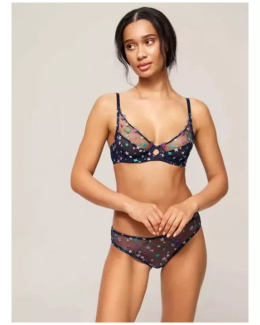 ‘Sienna’ star high apex bra in navy