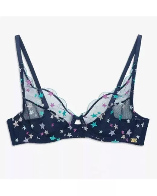 ‘Sienna’ star high apex bra in navy