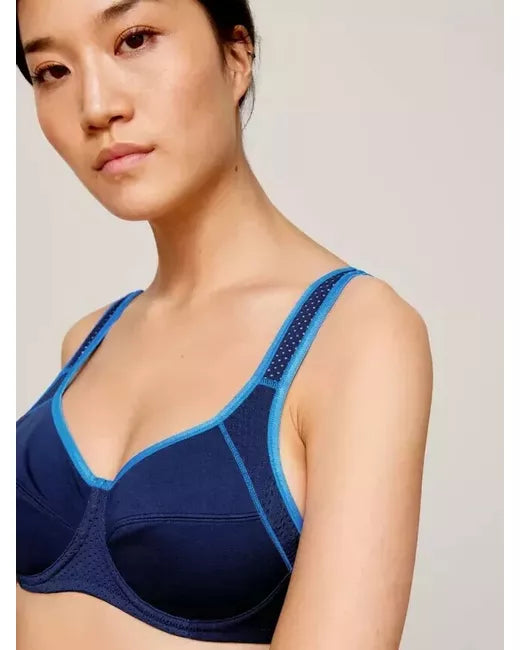 John Lewis ‘Martyna’ underwired sports bra in navy/blue