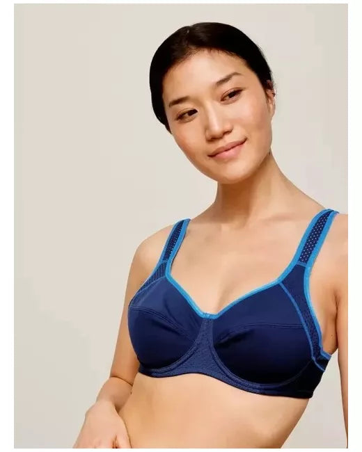 John Lewis ‘Martyna’ underwired sports bra in navy/blue