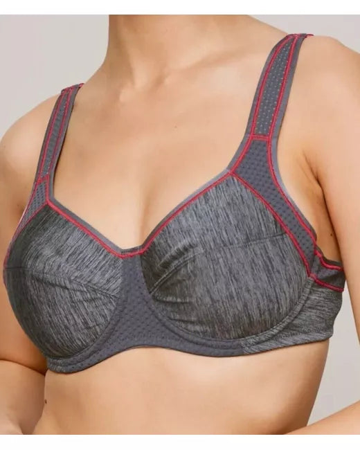 John Lewis ‘Martyna’ underwired sports bra in grey/red