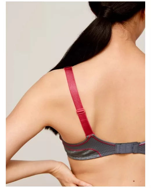 John Lewis ‘Martyna’ underwired sports bra in grey/red