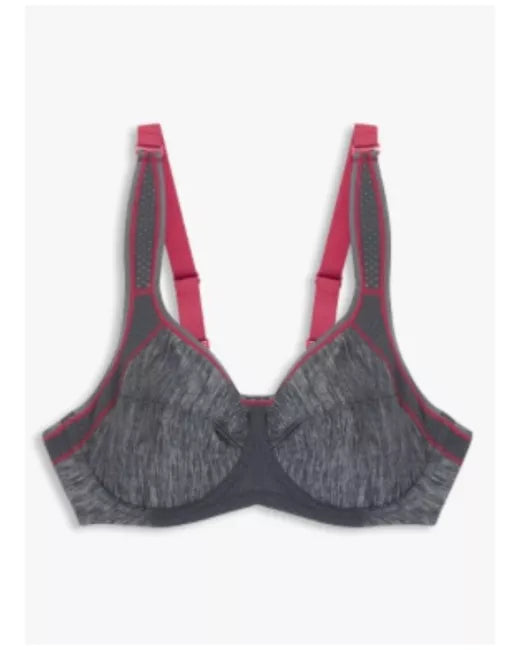 John Lewis ‘Martyna’ underwired sports bra in grey/red