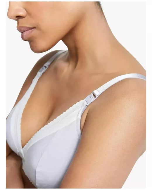 John Lewis PACK OF 2 lace trim drop cup nursing bras grey/white