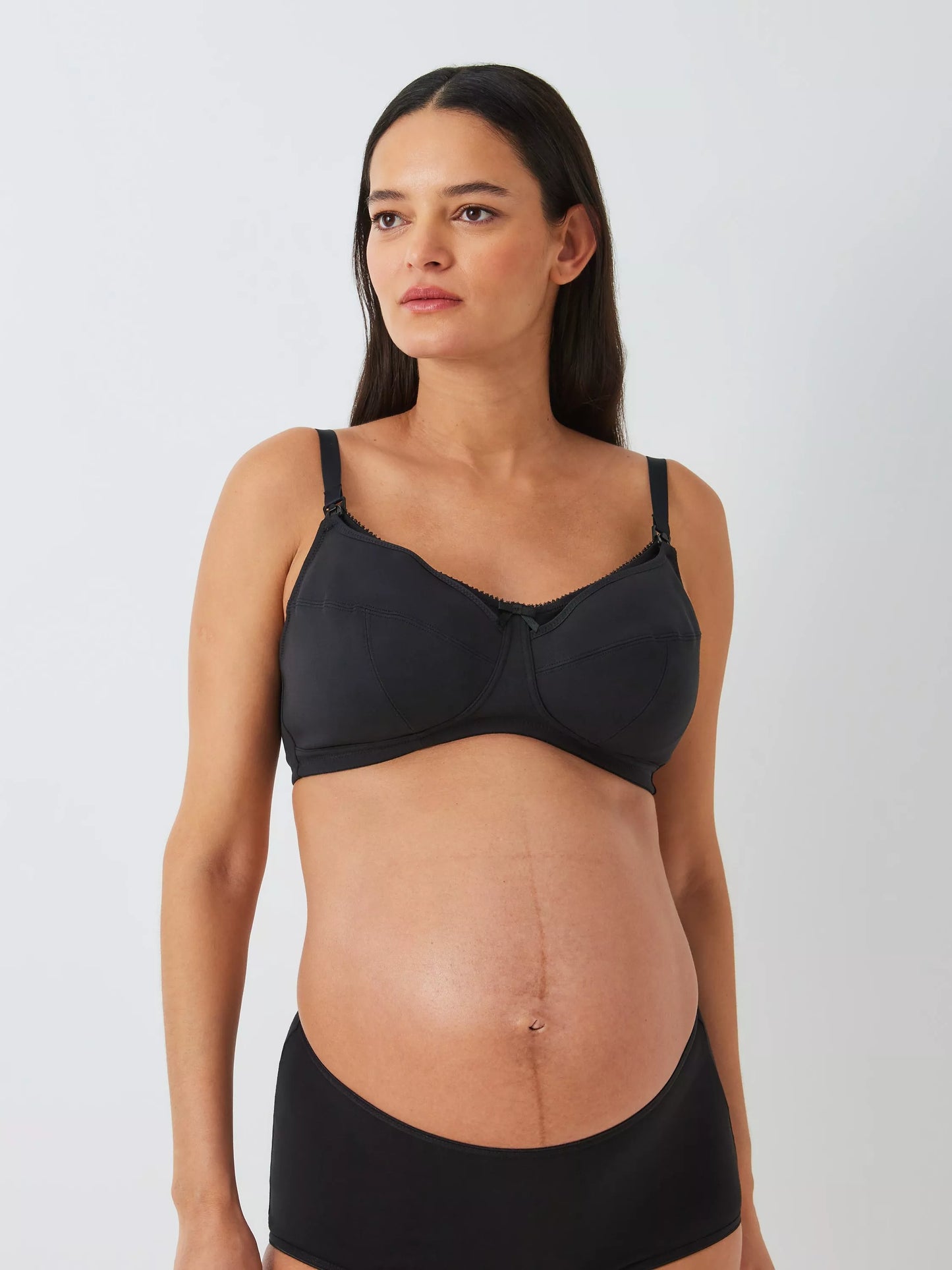 John Lewis cotton maternity/nursing bra PACK OF 2 black/white