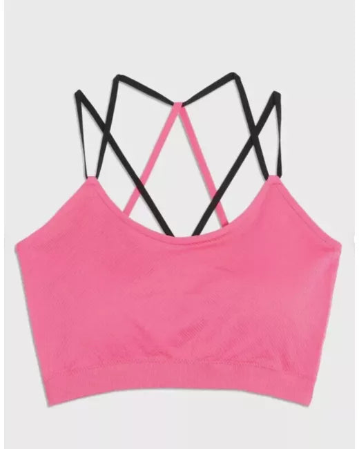 John Lewis ‘Daisy’ yoga/pilates crop top in pink