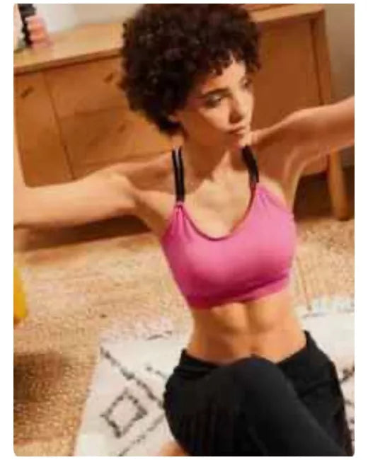John Lewis ‘Daisy’ yoga/pilates crop top in pink