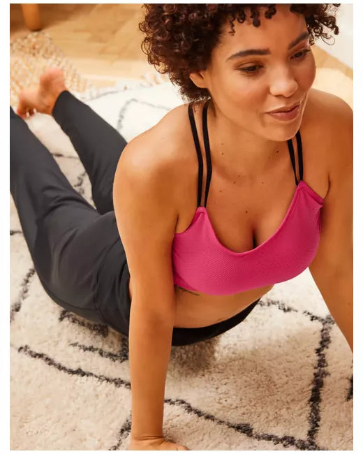 John Lewis ‘Daisy’ yoga/pilates crop top in pink