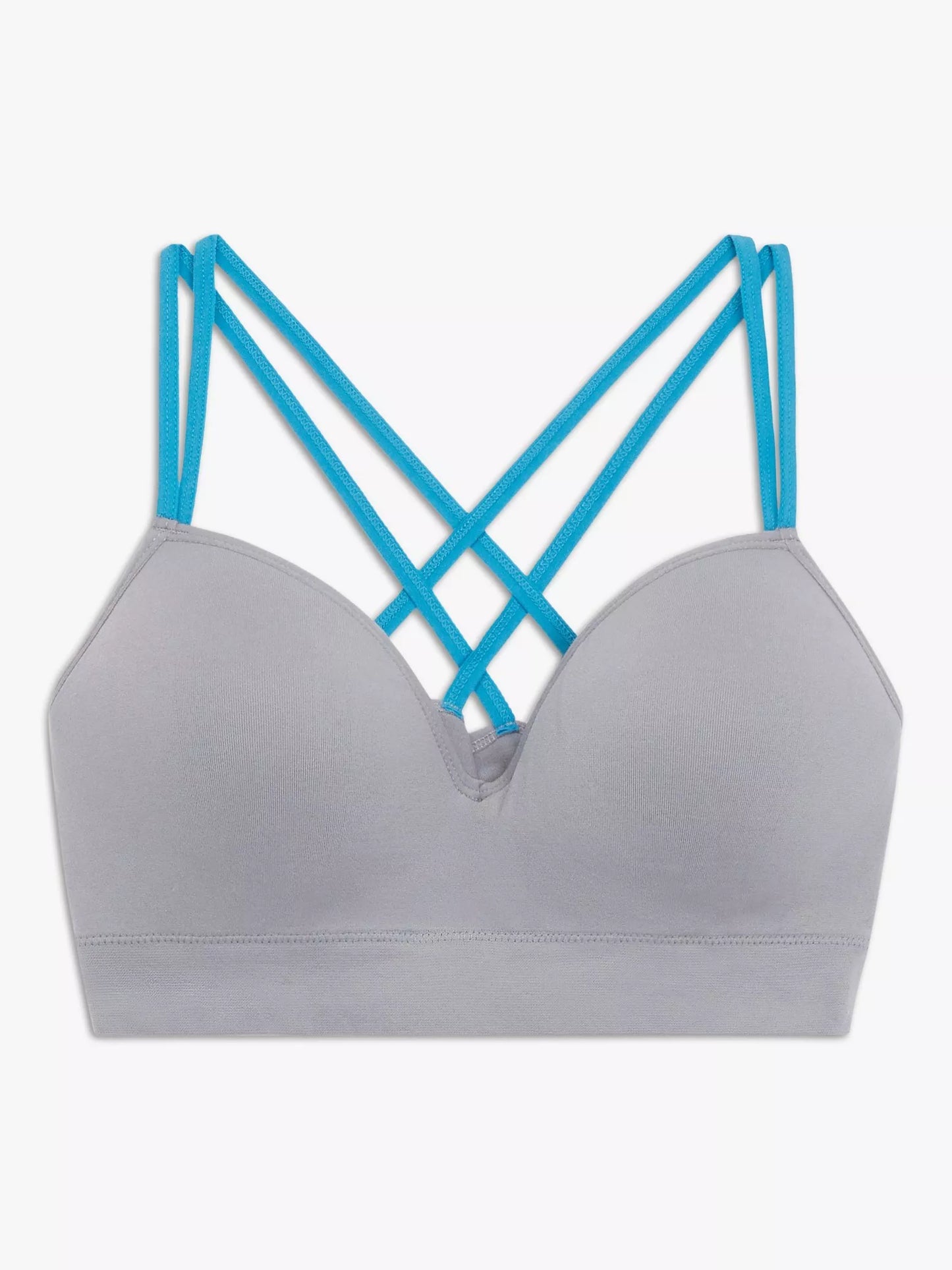 John Lewis ‘Amy’ yoga/pilates bra in grey/blue