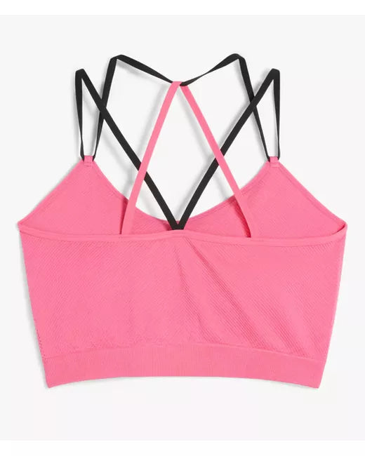 John Lewis ‘Daisy’ yoga/pilates crop top in pink