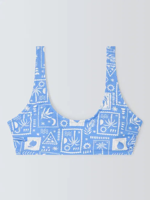 John Lewis ‘Postcard’ bikini in mid blue size 14